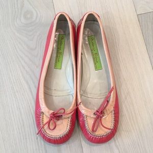 Pink loafer flats